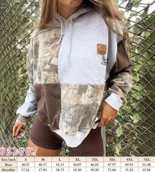 Car Camo Color Block Hoodie