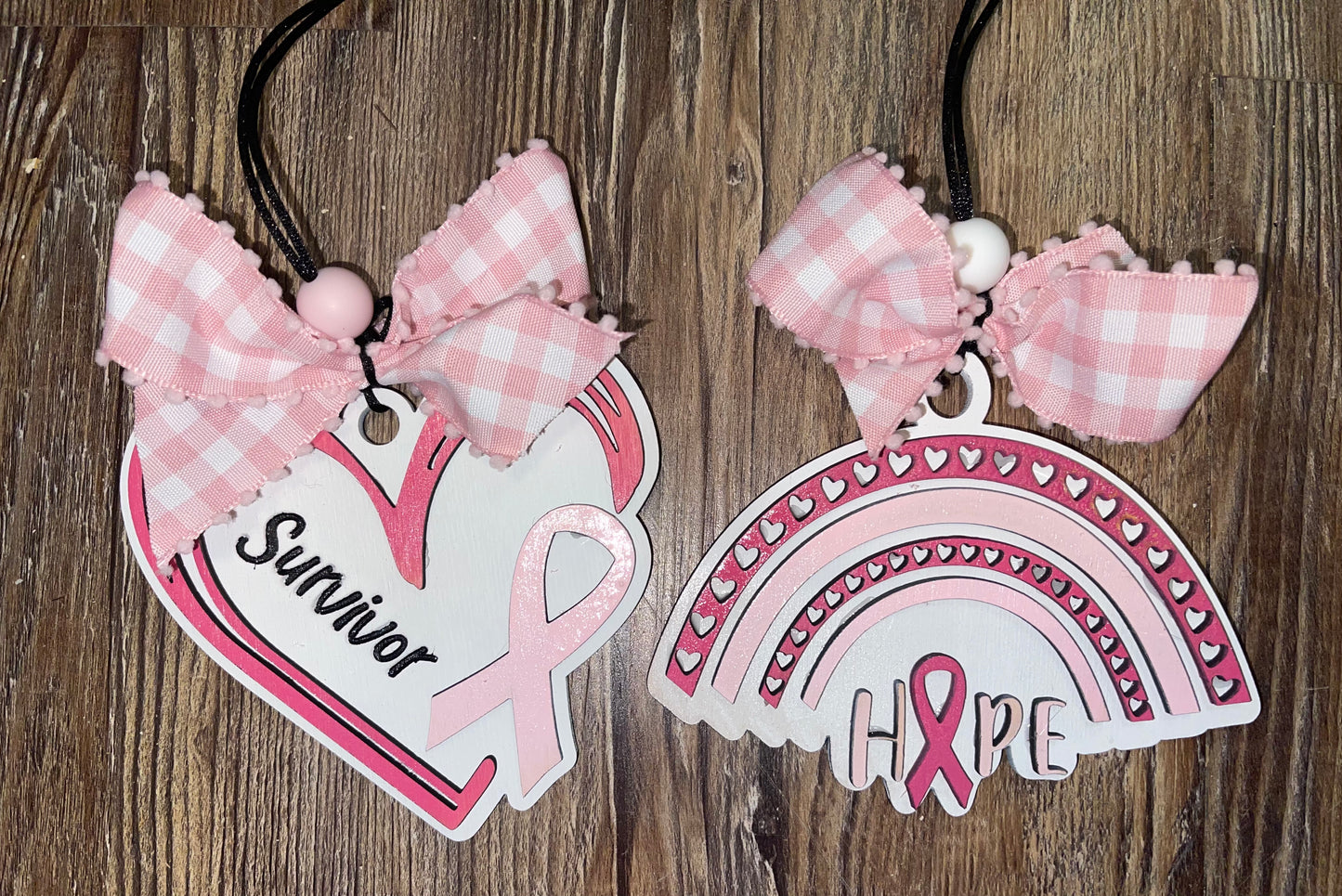 Laser Cut Breast Cancer Awareness Charms